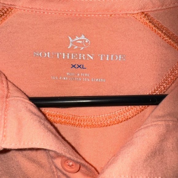 SOUTHERN TIDE  RACQUET POLO SHIRT. PIMA COTTON & BAMBOO JERSEY BLEND. SIZE XXL - Picture 4 of 5